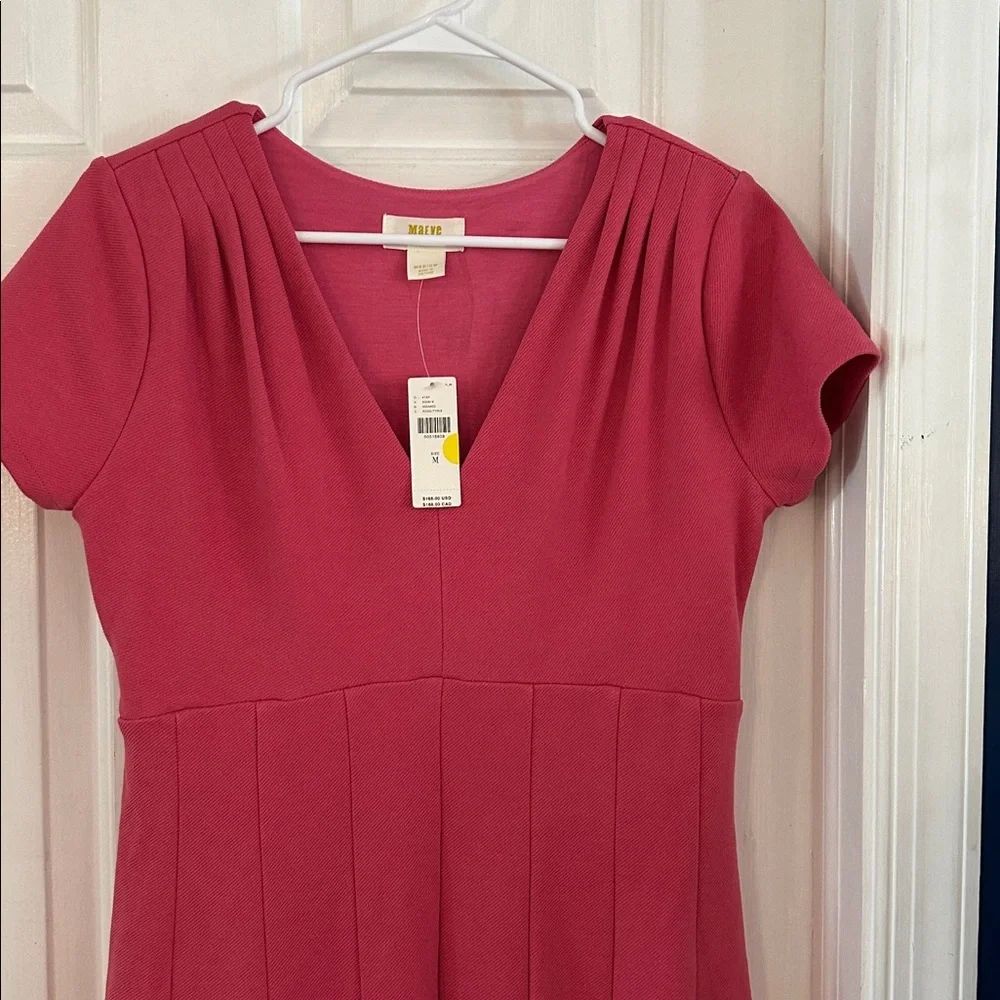 NWT Women’s by Anthropologie Lincoln Center Pink Fit & Flare Dress Size Medium